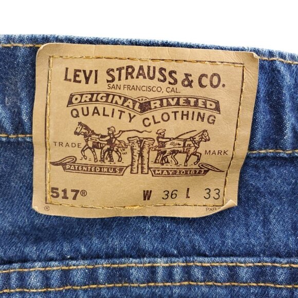 Levi's 517 Orange Tab Jeans VTG USA 40517-0215 Bootcut Men's "36x33" Real 34x34 - Picture 10 of 13